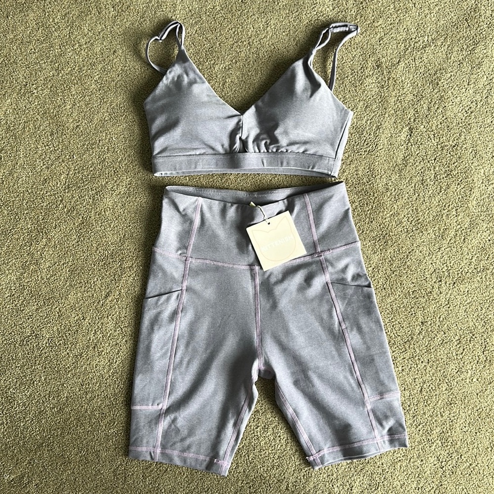 Kittenish Workout Set - Biker shorts/sports bra
